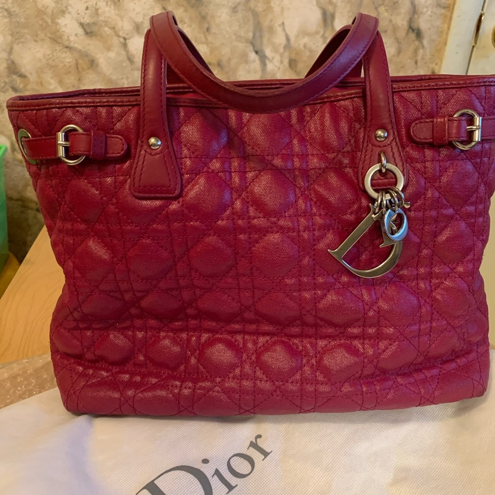 Christian dior quilted tote bag